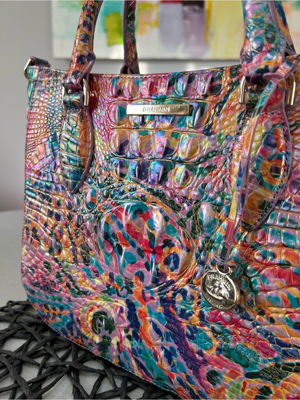 Brahmin Lena Rainbow Reef Melbourne Satchel & Ady Wallet Set - Picture 4 of 13